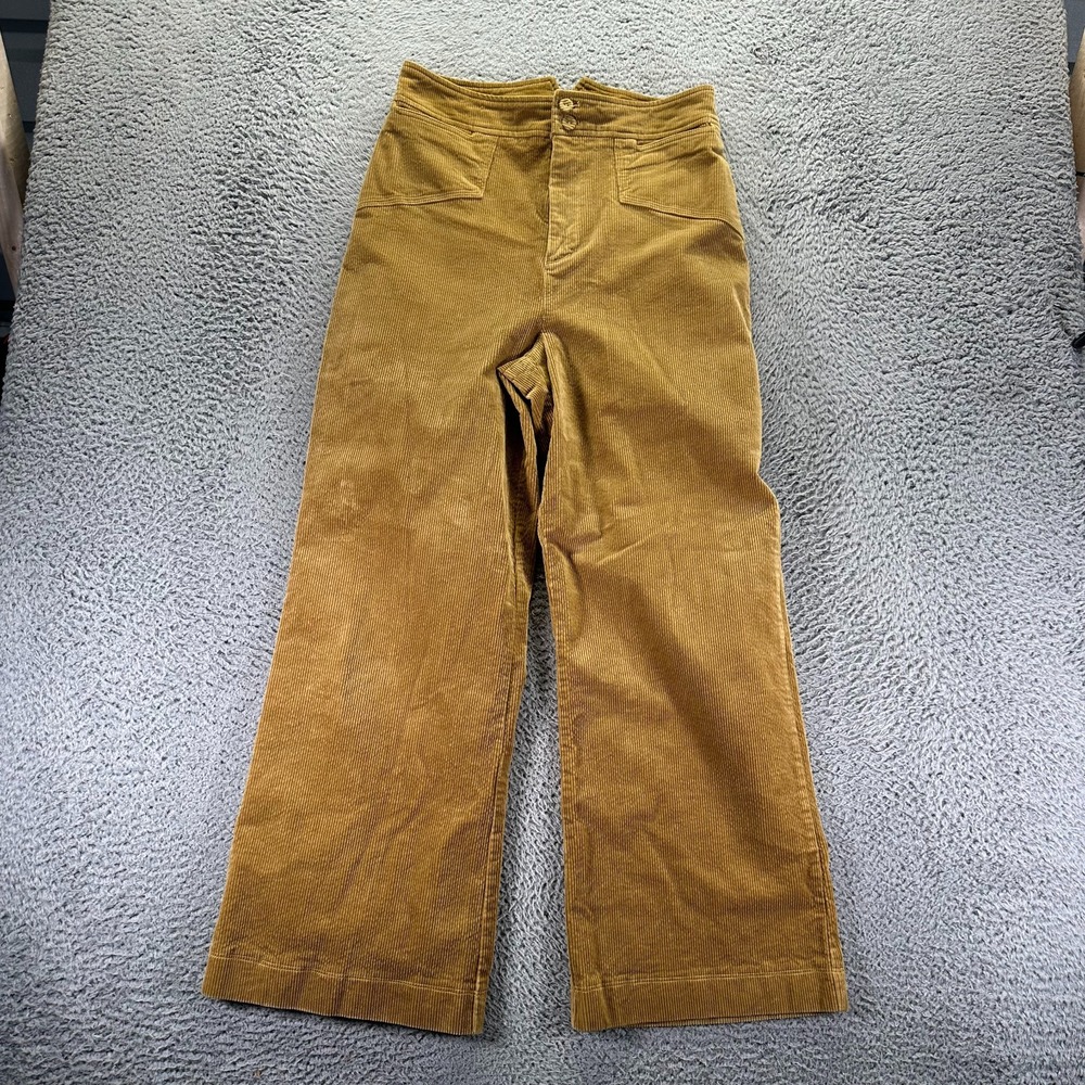 7 For All Mankind Pant Womens 10 Beige Corduroy Chino Wide-Leg Business Stretch